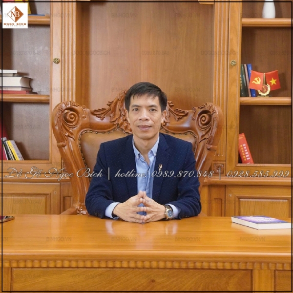 Bộ bàn làm việc Obama gỗ tự nhiên 1m97